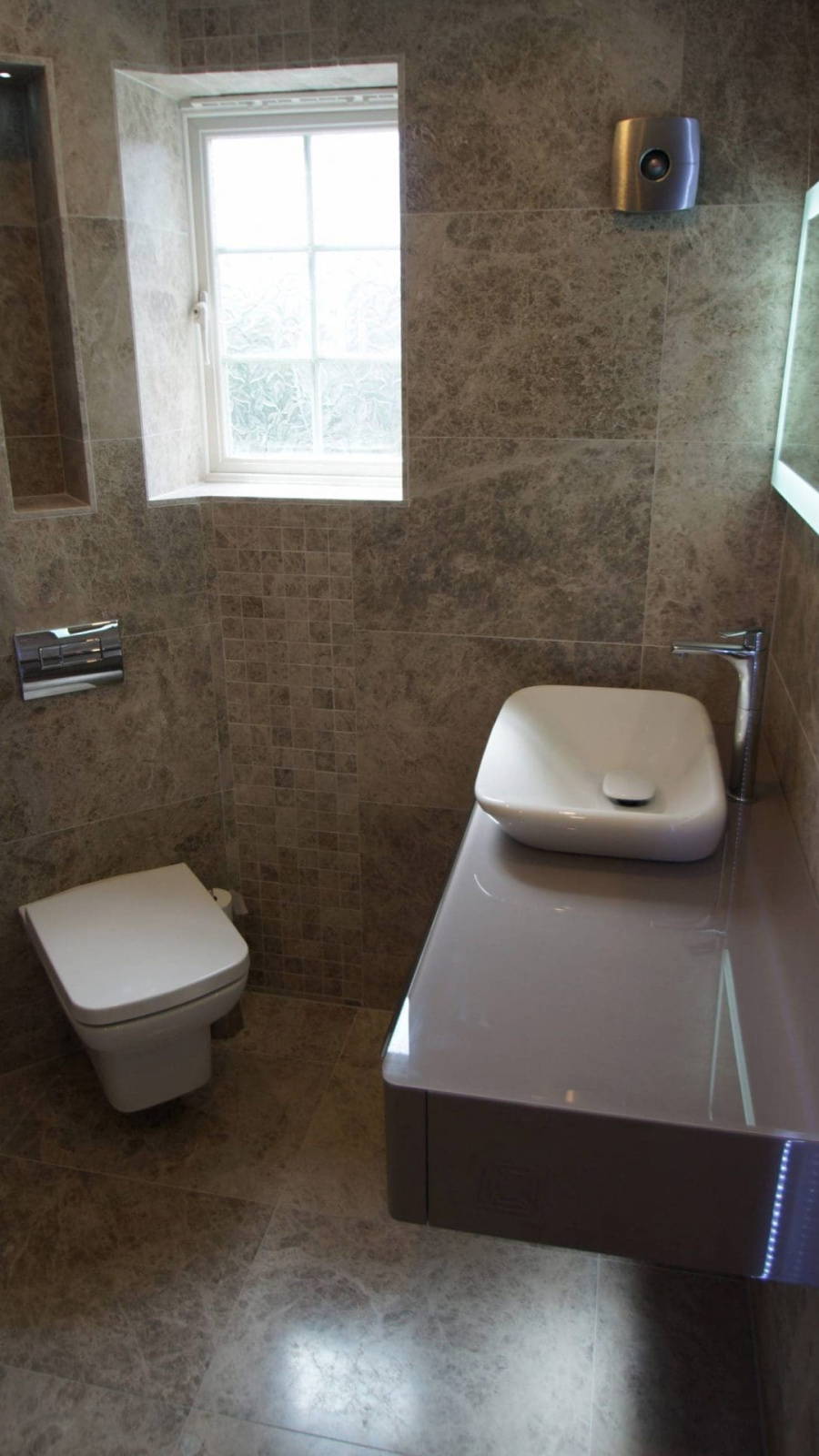 Silver Marble Bathroom Design