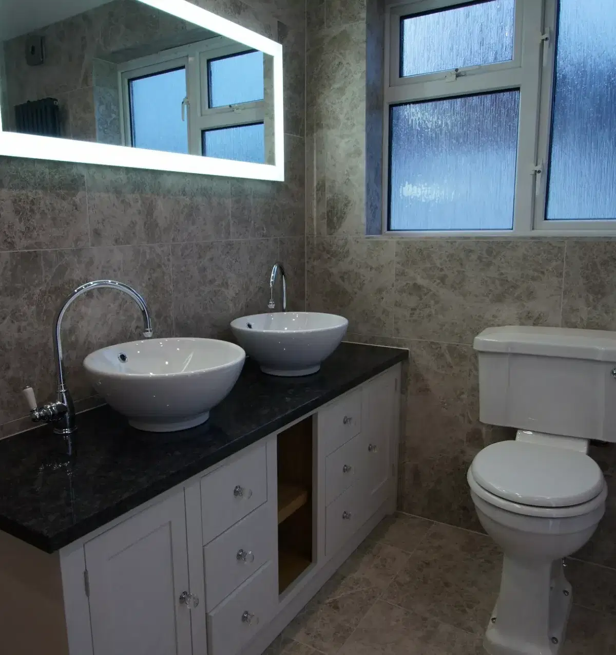 Silver Marble Bathroom Design