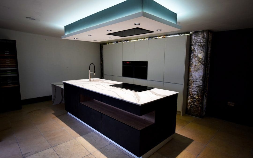 Stone Fascia German Kitchen Fitted With North American Quartz