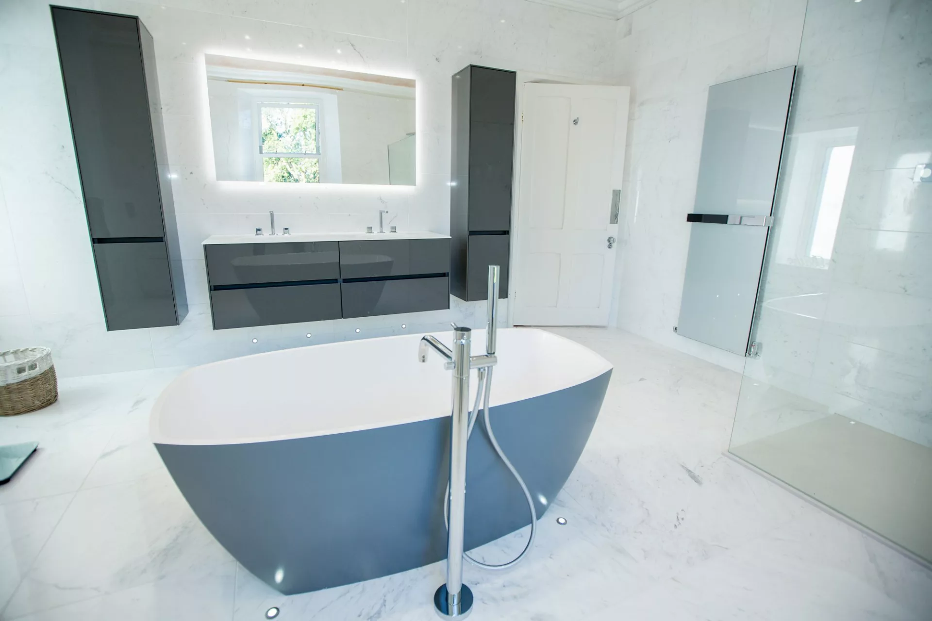 Marble Bathroom Featuring Adamsez Bath Bathroom Design