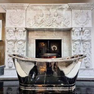 Unique Hand-carved Marble Fireplace Surround