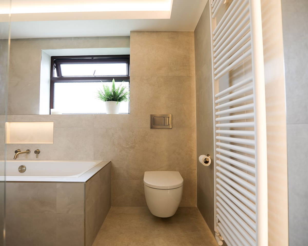 Italian porcelain tiled bathroom Chesterfield