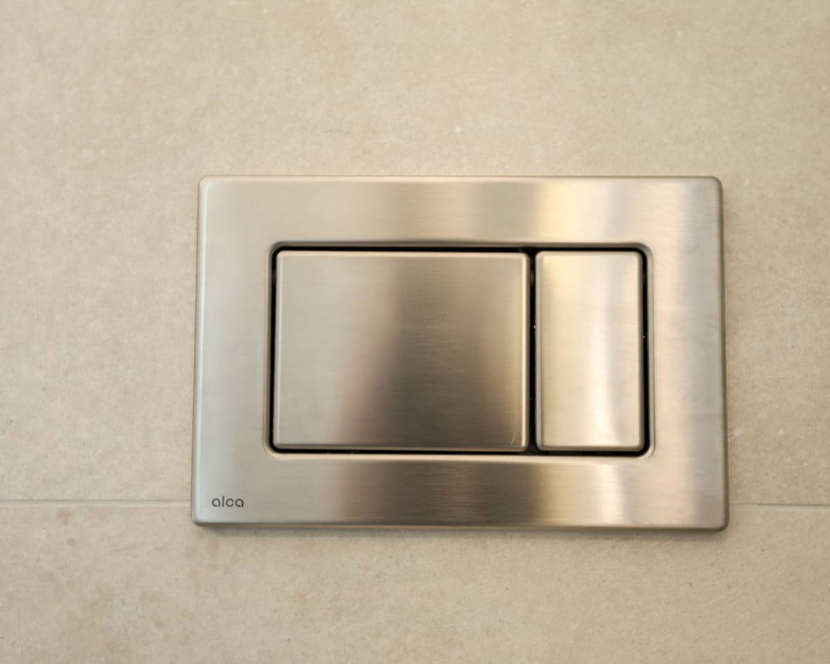 Brushed nickel bathroom brassware