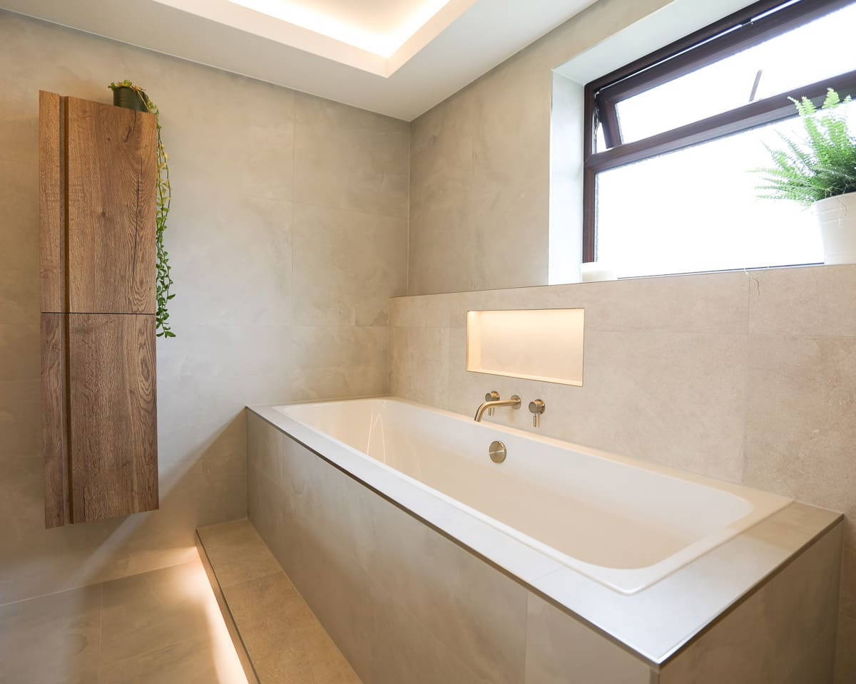 Tiled in fitted bath Chesterfield